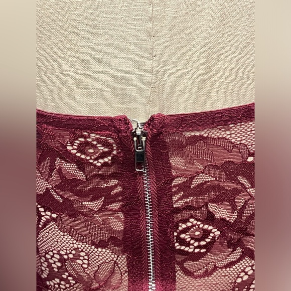 AKIRA Strapless Burgundy Dress - Picture 5 of 8